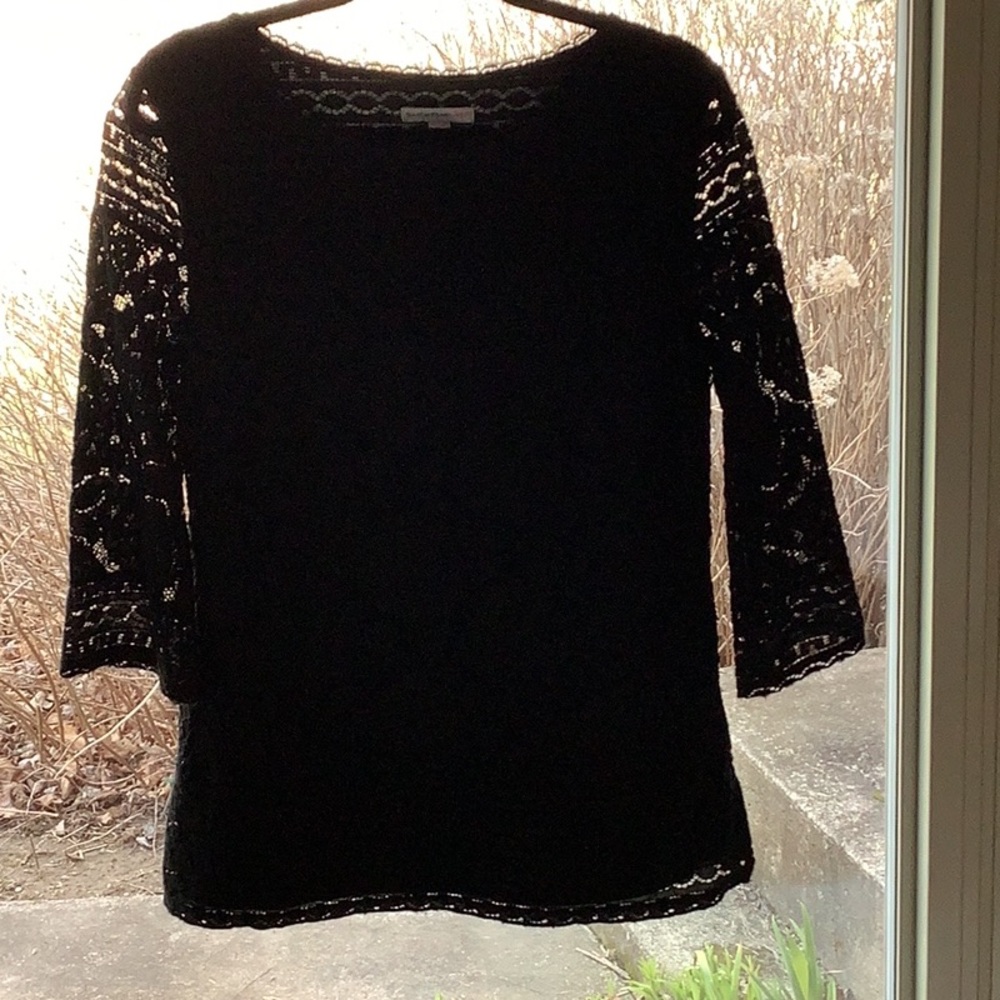 Black Cropped Embellished Blouse